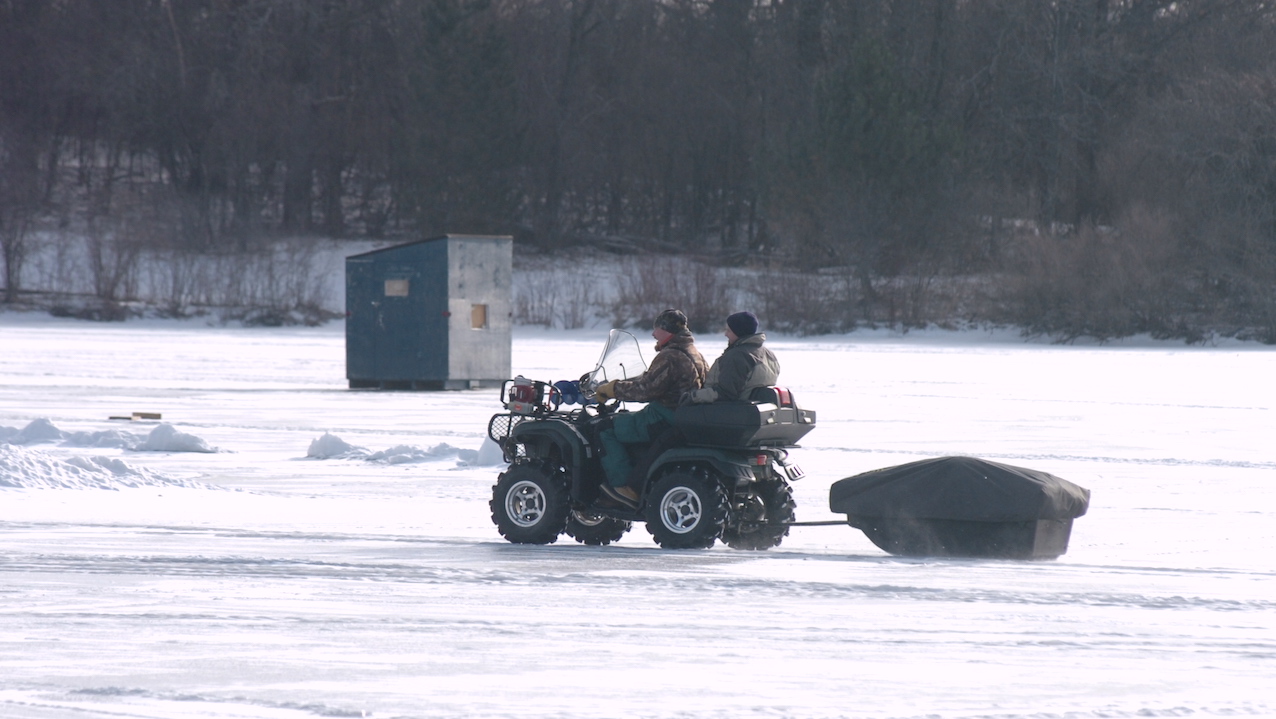 Ice fishing on Delavan Lake