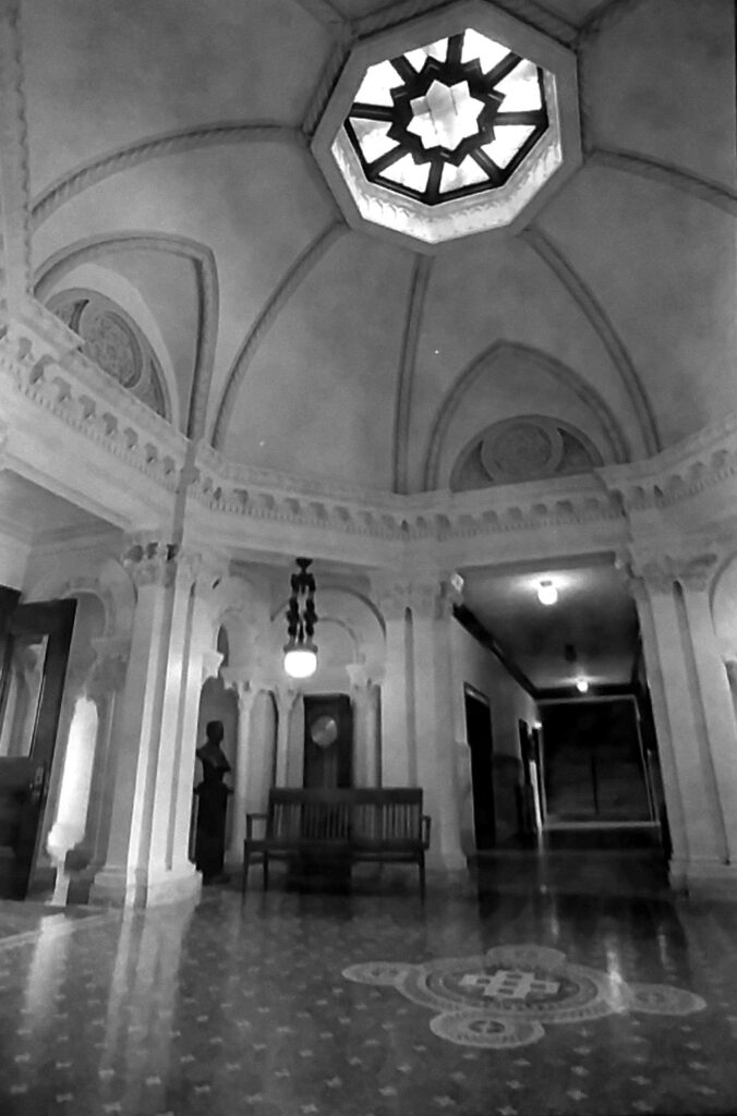 The entryway to Yerkes Observatory is it looked in May of 1992. Photograph by Dan Plutchak
