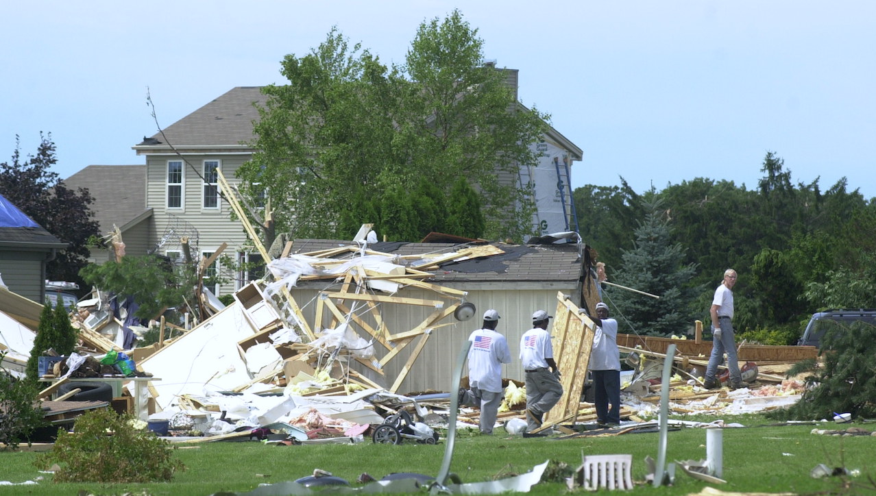 A devastating tornado damaged a large swath of Eagle, Wisconsin on June 21, 2010. Dan Plutchak photo.