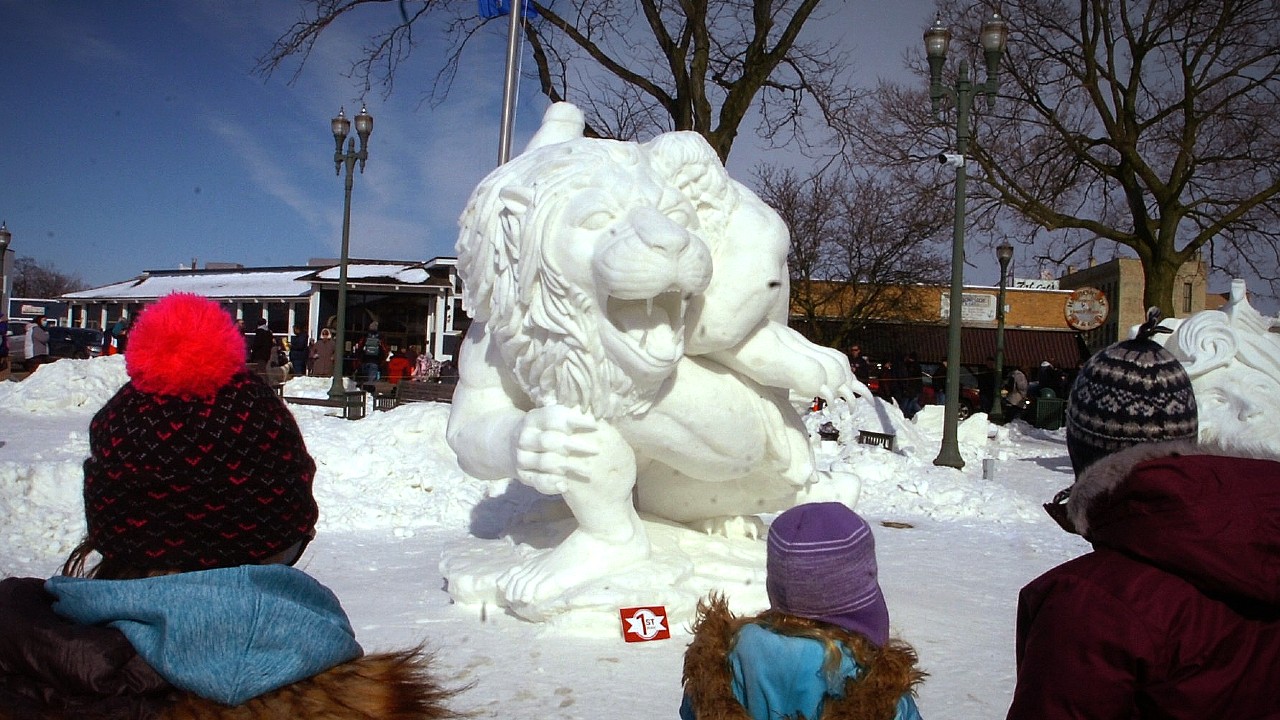 2023 U.S. National Snow Sculpting Competition in Lake Geneva winner Team North Dakota. WCCN photo by Dan Plutchak